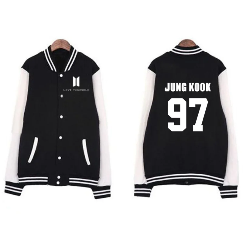 2017 new kpop BTS Bangtan Boys The same paragraph baseball uniform Spring Korean female students Loose coat
2017 new kpop BTS Bangtan Boys The same paragraph baseball uniform Spring Korean female students Loose coat