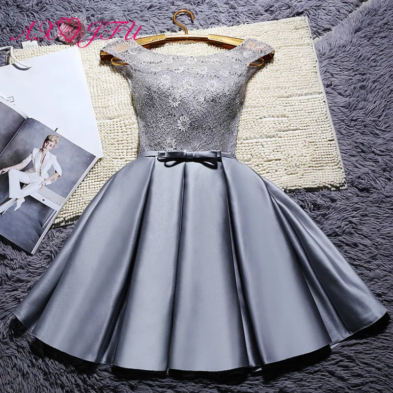 AXJFU Short red lace evening Dresses grey flower customize Ruffles lace up bow evening Dresses little white dress
AXJFU Short red lace evening Dresses grey flower customize Ruffles lace up bow evening Dresses little white dress