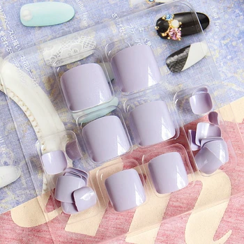 Cream light purple Japanese false nails foe toe 24pcs with glue French pure color fake nails Cute short size full nail tips
Cream light purple Japanese false nails foe toe 24pcs with glue French pure color fake nails Cute short size full nail tips