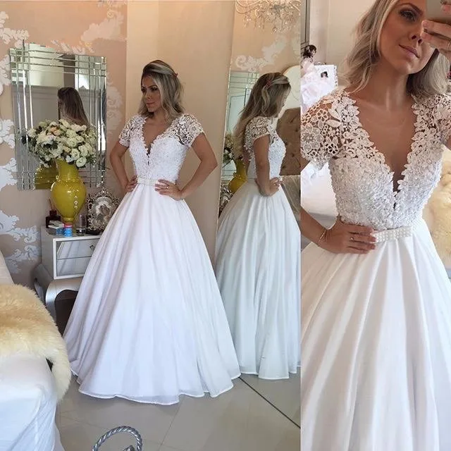 Boho Vestido De Noiva 2019 Muslim Wedding Dresses A-line Deep V-neck Pearls Lace Dubai Arabic Wedding Gown Bridal Dresses
Boho Vestido De Noiva 2019 Muslim Wedding Dresses A-line Deep V-neck Pearls Lace Dubai Arabic Wedding Gown Bridal Dresses