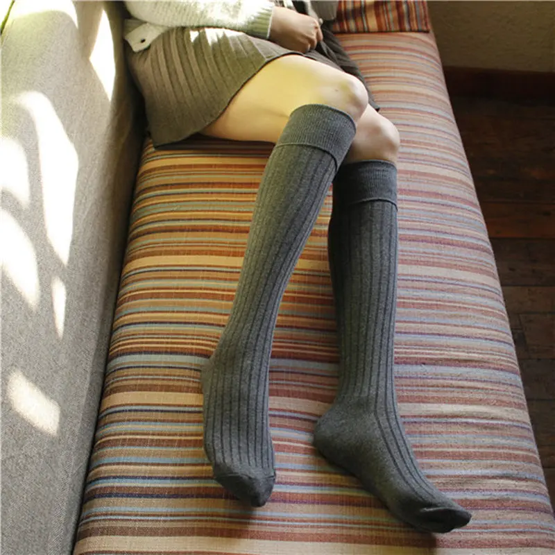 Fashion Solid Vertical Stripes High School Women's Socks Winter Thick Elasticity Warm 9 Colors 100% Cotton Female Knee Socks
Fashion Solid Vertical Stripes High School Women's Socks Winter Thick Elasticity Warm 9 Colors 100% Cotton Female Knee Socks