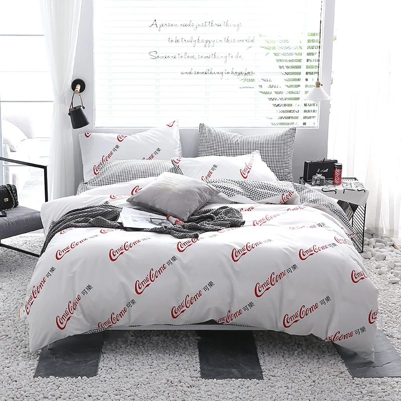 Cotton Fashion Red Cola Letter Pattern 3/4Pcs Bedding Bed Linen Bed Sheet Duvet Cover Pillowcase 3/4pcs Bedding Sets/Queen Size
Cotton Fashion Red Cola Letter Pattern 3/4Pcs Bedding Bed Linen Bed Sheet Duvet Cover Pillowcase 3/4pcs Bedding Sets/Queen Size