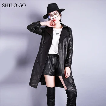 SHILO GO Leather Trench Womens Spring Fashion sheepskin genuine leather long coat lapel collar double breasted Casual coat
SHILO GO Leather Trench Womens Spring Fashion sheepskin genuine leather long coat lapel collar double breasted Casual coat