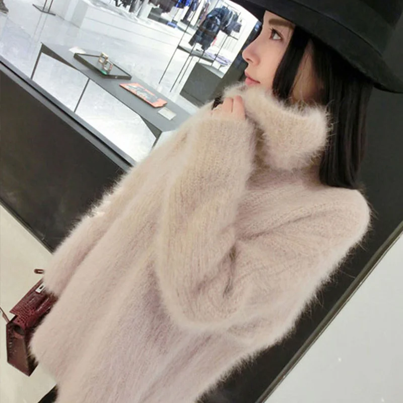 Turtleneck Knitted Fluffy Plush Women's Sweater Long Sleeve Pink Sweet Female Pullover 2019 Autumn Winter Loose Jumpers Apricot
Turtleneck Knitted Fluffy Plush Women's Sweater Long Sleeve Pink Sweet Female Pullover 2019 Autumn Winter Loose Jumpers Apricot