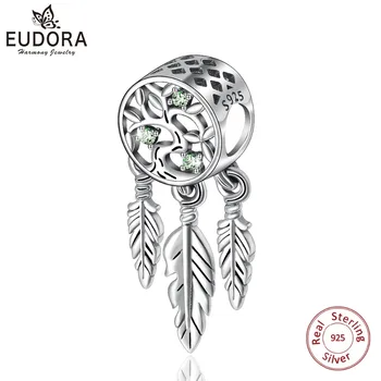 EUDORA 925 Sterling Silver Spiritual Dream Catcher Dangle Charm Green CZ Original Beads Fits Bracelets DIY Jewelry Making CYZ059
EUDORA 925 Sterling Silver Spiritual Dream Catcher Dangle Charm Green CZ Original Beads Fits Bracelets DIY Jewelry Making CYZ059