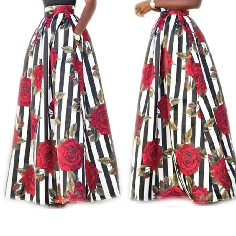 Summer Vintage Skirts Womens 2019 Fashion Ladies Long Pleated Skirt High Waisted Floral Striped Maxi Skirt Swing Plus size 3XL
Summer Vintage Skirts Womens 2019 Fashion Ladies Long Pleated Skirt High Waisted Floral Striped Maxi Skirt Swing Plus size 3XL