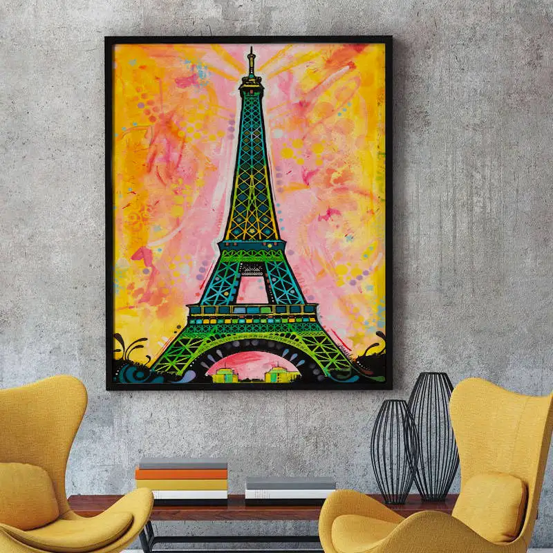 EiffelTower HD Печать на холсте Морден абстрактная живопись маслом домашний офис