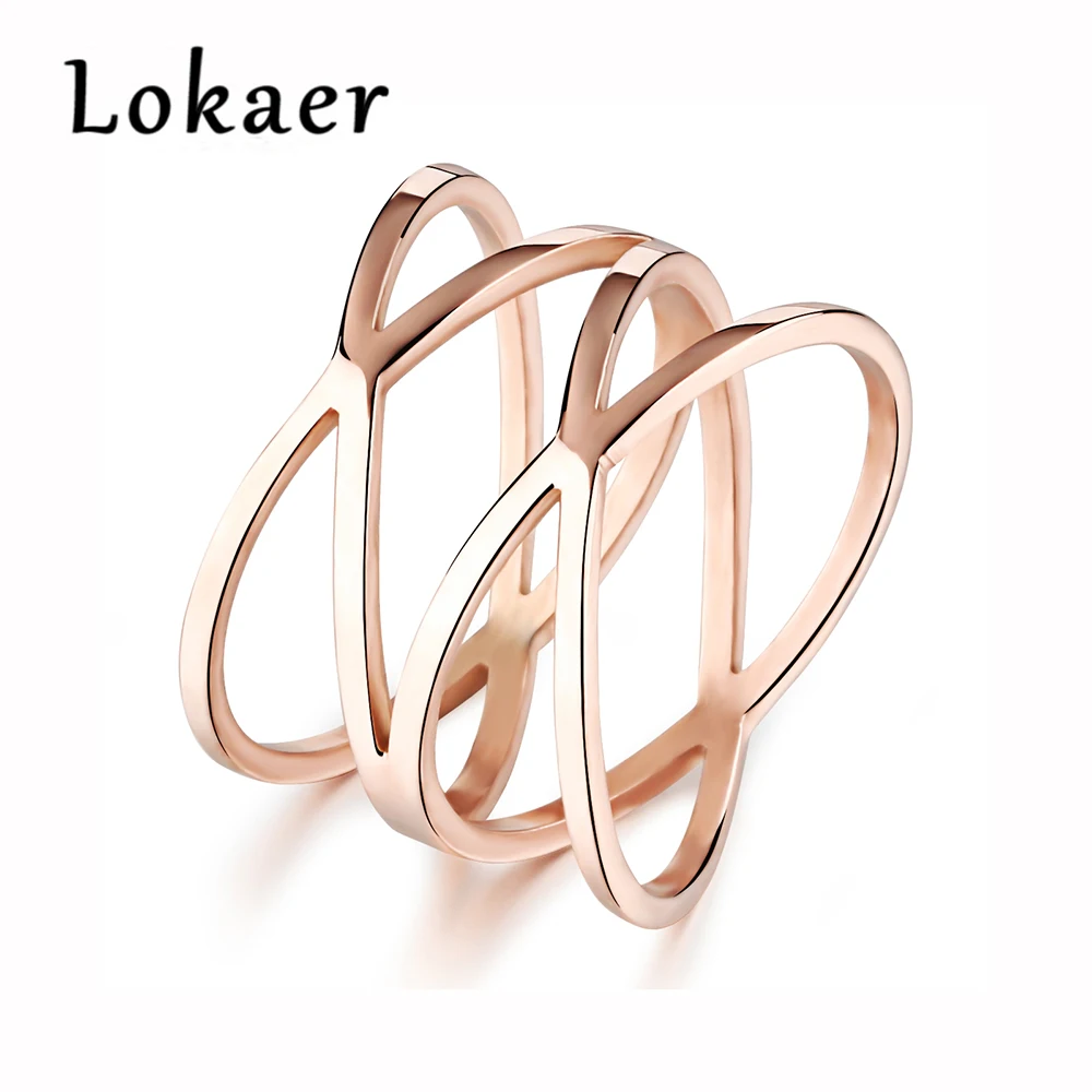 Lokaer Trendy Double X Rose Gold Color Party Rings Minimalist Style 316L Stainless Steel Women Ring Jewelry Anillo
Lokaer Trendy Double X Rose Gold Color Party Rings Minimalist Style 316L Stainless Steel Women Ring Jewelry Anillo