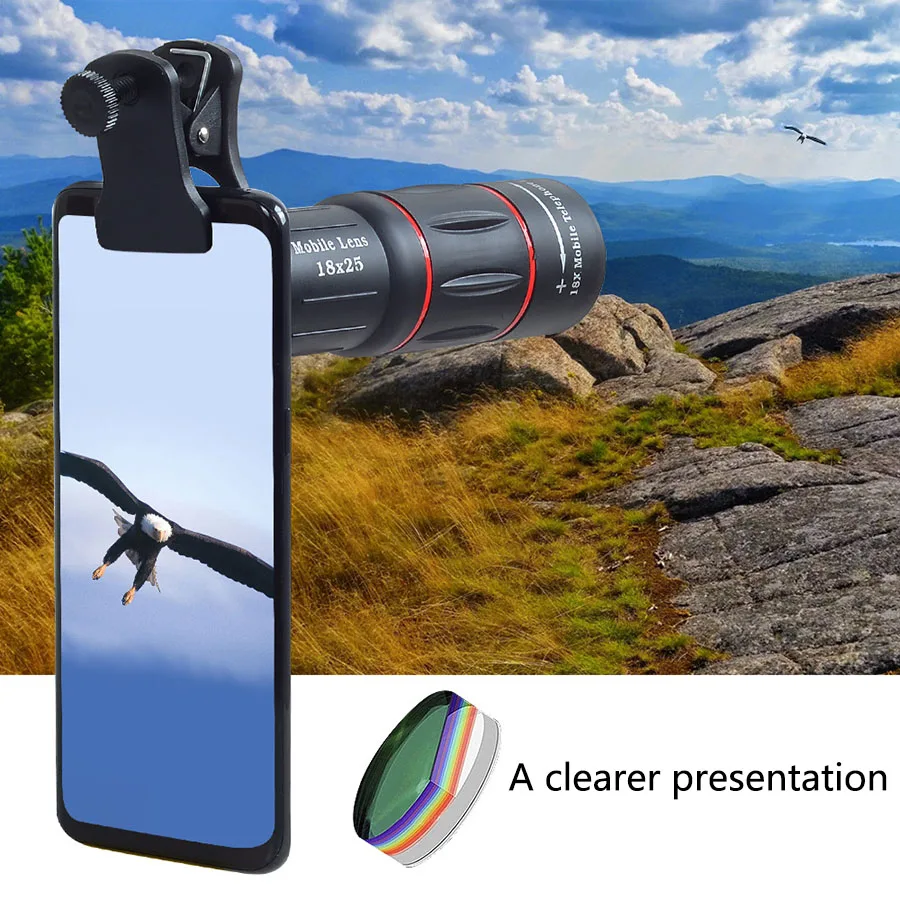 HD 18x25 Monocular Telescope binoculars Zooming Focus Green Film Binoculo High Quality Tourism Scope Mobile clip photo telescope
HD 18x25 Monocular Telescope binoculars Zooming Focus Green Film Binoculo High Quality Tourism Scope Mobile clip photo telescope