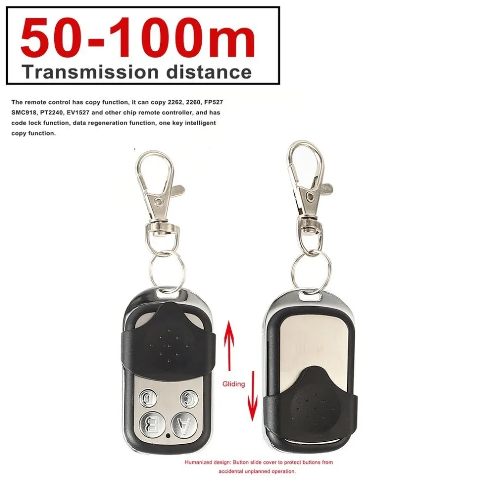 433MHz Wireless Universal Copy Remote Control Metal Push Cover 4 Key Garage Door Duplicator Car Key Fob Auto Alarm System
433MHz Wireless Universal Copy Remote Control Metal Push Cover 4 Key Garage Door Duplicator Car Key Fob Auto Alarm System
