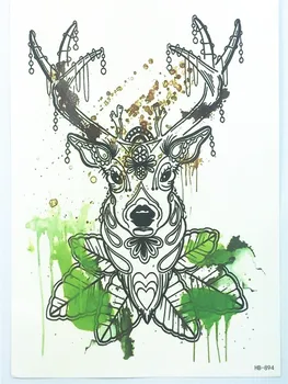 NEW Fashion Sexy Flash Green Deer Waterproof Tattoo Women Henna Sexy Henna Temporary Tattoo (Size 21*15 cm) HB-894
NEW Fashion Sexy Flash Green Deer Waterproof Tattoo Women Henna Sexy Henna Temporary Tattoo (Size 21*15 cm) HB-894