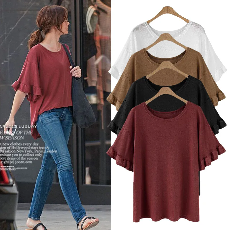 Butterfly Sleeve 2019 Summer Fashion Plus Size Casual Women T-shirts Korean Loose Big Size Cute Tops Tees Female Clothing M-5XL
Butterfly Sleeve 2019 Summer Fashion Plus Size Casual Women T-shirts Korean Loose Big Size Cute Tops Tees Female Clothing M-5XL