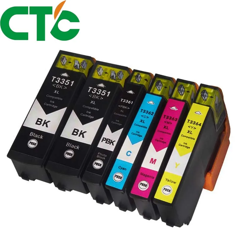 6PCS 33XL T3351 Compatible Ink Cartridge for INK XP-530 XP-630 XP-830 XP-635 XP-540 XP-640 XP-645 T3351 T3361
6PCS 33XL T3351 Compatible Ink Cartridge for INK XP-530 XP-630 XP-830 XP-635 XP-540 XP-640 XP-645 T3351 T3361