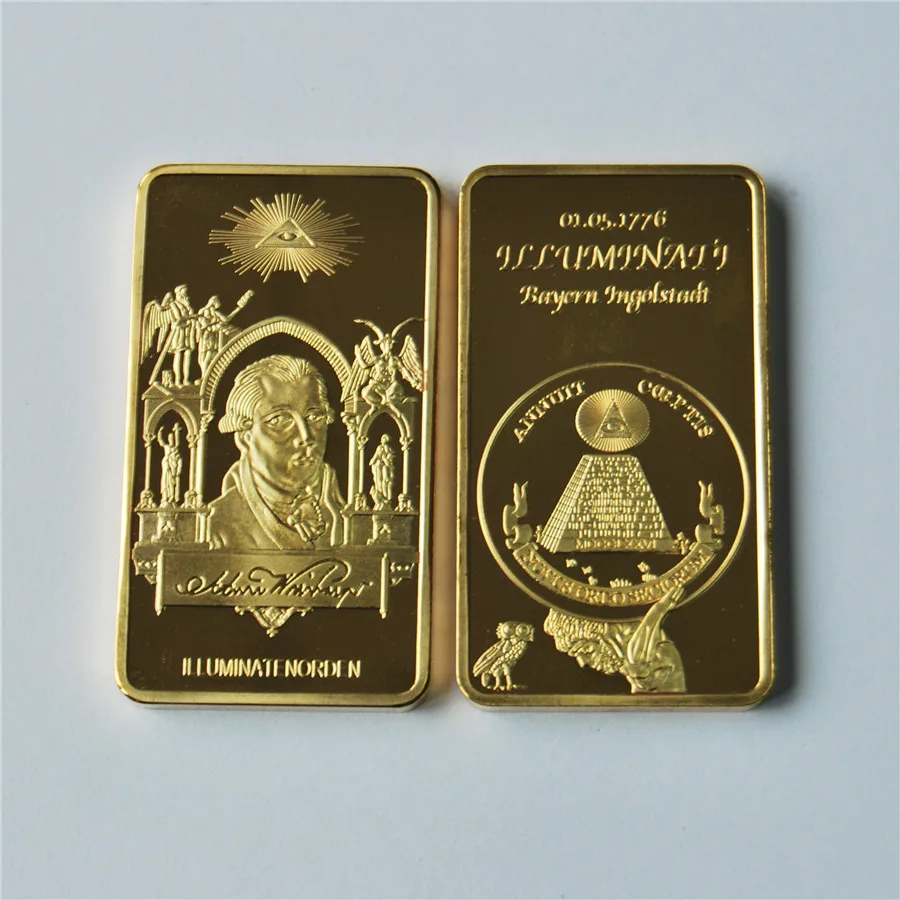 1oz Gold Bullion Bar - ILLUMNATENORDEN commemorative gold bars, Square gold plated Coin, 50/100pcs/lot, DHL Free shipping
1oz Gold Bullion Bar - ILLUMNATENORDEN commemorative gold bars, Square gold plated Coin, 50/100pcs/lot, DHL Free shipping