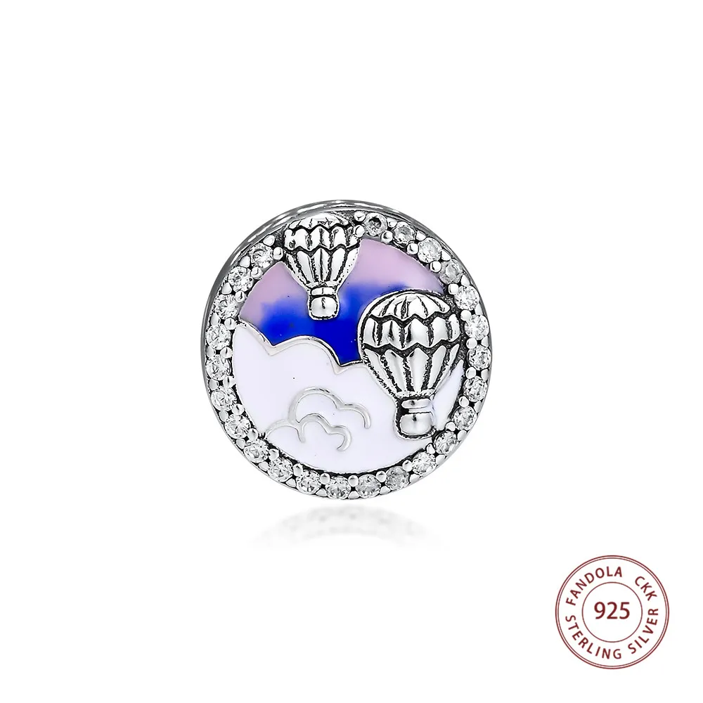 CKK 925 Sterling Silver Hot Air Balloon Trip Charms Beads Fits Pandora Charm Bracelets Necklaces DIY Jewelry Women Lover' Gift
CKK 925 Sterling Silver Hot Air Balloon Trip Charms Beads Fits Pandora Charm Bracelets Necklaces DIY Jewelry Women Lover' Gift