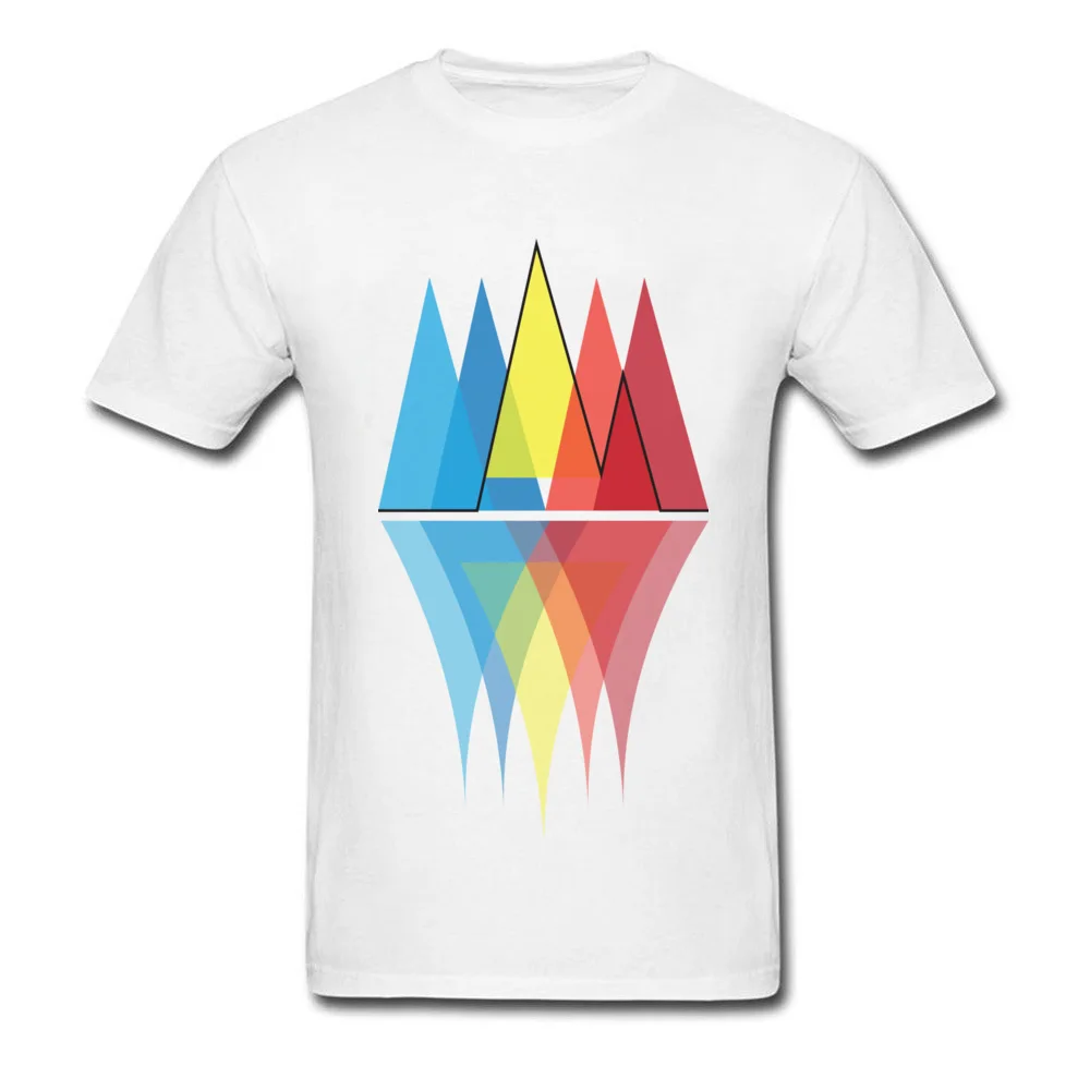 Pure Cotton Adult Short Sleeve Mountain Reflections Tshirts Slim Fit Tops & Tees 2018 Discount Design O-Neck Tee-Shirt Mountain Reflections white