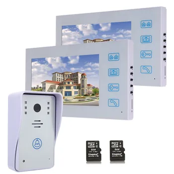 7" 2 X Monitors Recording Video Door Phone Intercom Doorbell With 8G TF Card Touch Button Remote Unlock Night Vision
7" 2 X Monitors Recording Video Door Phone Intercom Doorbell With 8G TF Card Touch Button Remote Unlock Night Vision
