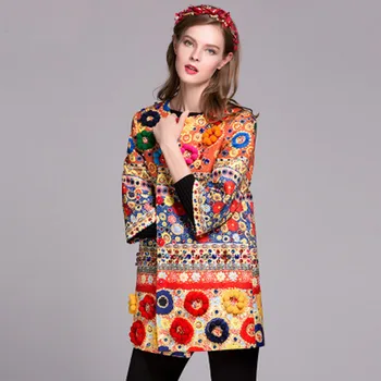 MIUXIMAO 2019 Newest Autumn&Winter Best Quality Single Breasted Wide-waisted Diamonds Spliced Flower Three Quarter Coat Women
MIUXIMAO 2019 Newest Autumn&Winter Best Quality Single Breasted Wide-waisted Diamonds Spliced Flower Three Quarter Coat Women