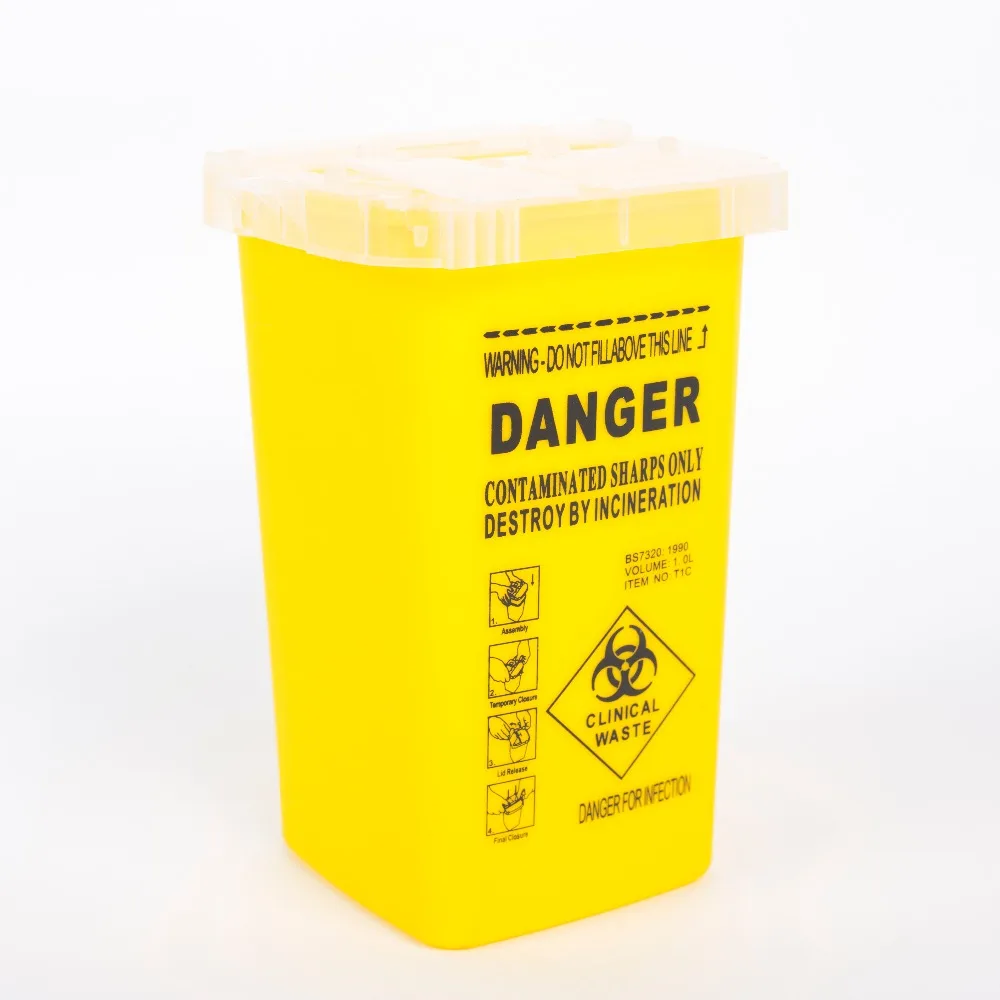 

Biomaser1PCS Yellow Tattoo Medical Plastic Sharps Container Biohazard Needle Disposal 1 Size Waste Box For Tattooing Accessories