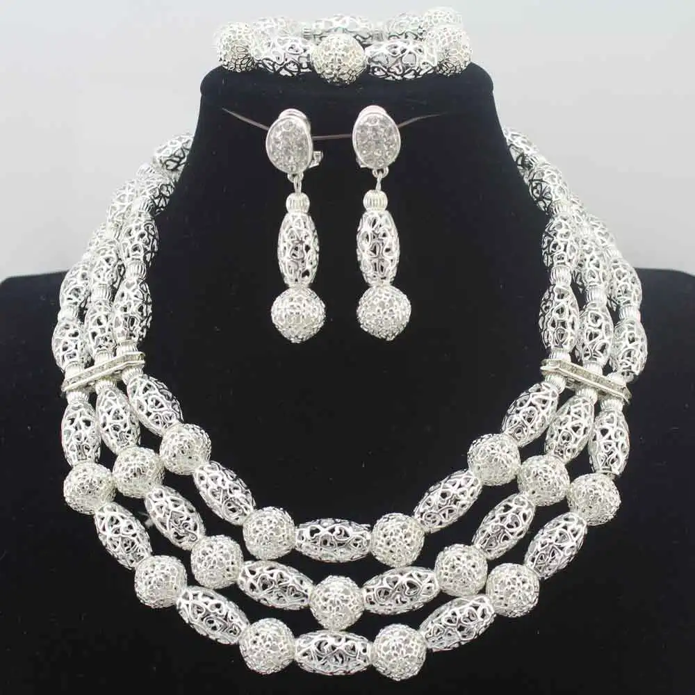 Christmas New Fashion African Wedding Jewelry Set Handmade 3 Layers Silver Beads Bridal Necklace Jewelry Sets Free Ship W13692
Christmas New Fashion African Wedding Jewelry Set Handmade 3 Layers Silver Beads Bridal Necklace Jewelry Sets Free Ship W13692