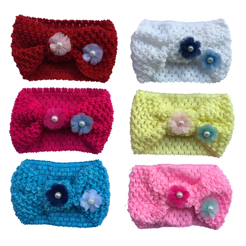 

6pcs per lot girls kids knit crochet turban headband warm knot headbands hair accessories for children hairband ornaments