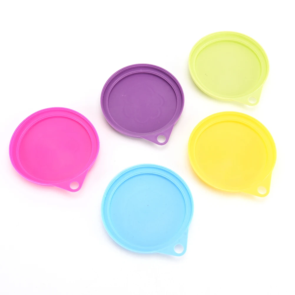 Крышка для питомца 5 цветов Оловянная пластиковая многоразовая хранения еды
