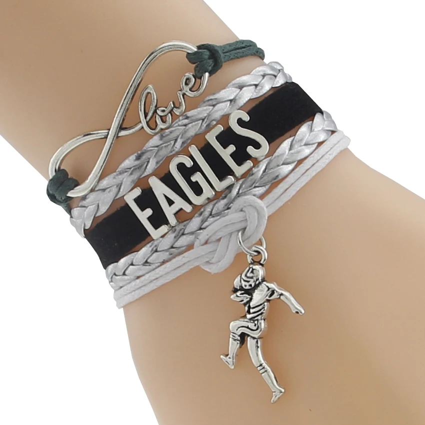 Infinity Love Philadelphia State Eagles football Team Bracelet black Customized Wristband friendship Braceletship
Infinity Love Philadelphia State Eagles football Team Bracelet black Customized Wristband friendship Braceletship