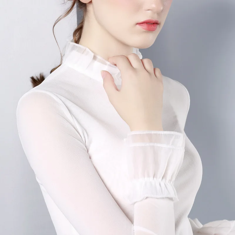 2017 New Women Ruffles Turtleneck Mesh Patchwork Elegant T Shirts Lady Elastic Long Flare Sleeve Tops Tees T-Shirt For Women
2017 New Women Ruffles Turtleneck Mesh Patchwork Elegant T Shirts Lady Elastic Long Flare Sleeve Tops Tees T-Shirt For Women