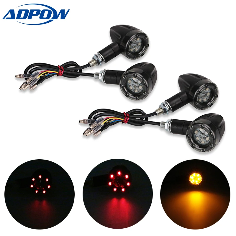 4 Pcs 12V Universal Motorcycle Bullet Turn Signal Tail Brake Light 6 LED Indicator Amber Lamp For Harley Chopper Cruiser
4 Pcs 12V Universal Motorcycle Bullet Turn Signal Tail Brake Light 6 LED Indicator Amber Lamp For Harley Chopper Cruiser