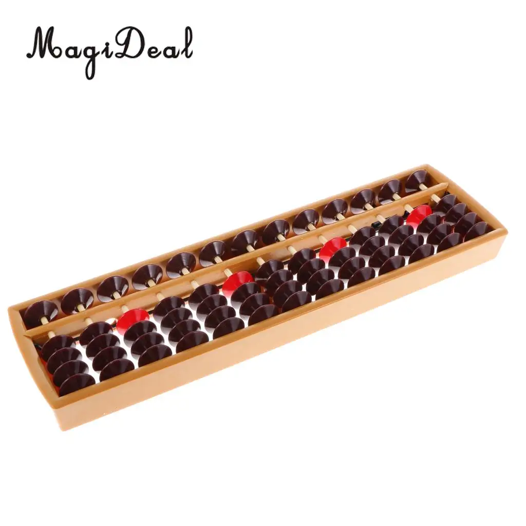 MagiDeal 13Rods Plastic Beads Abacus Soroban Calculating Tool Educational Math Toy for School Teacher Student Office Use 6Colors