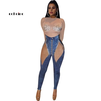 Echoine Women Jumpsuit Sexy O-Neck Long Sleeve Zipper Floral Print Denim Long Pencil Pants Patchwork Sheath Streetwear Rompers
Echoine Women Jumpsuit Sexy O-Neck Long Sleeve Zipper Floral Print Denim Long Pencil Pants Patchwork Sheath Streetwear Rompers