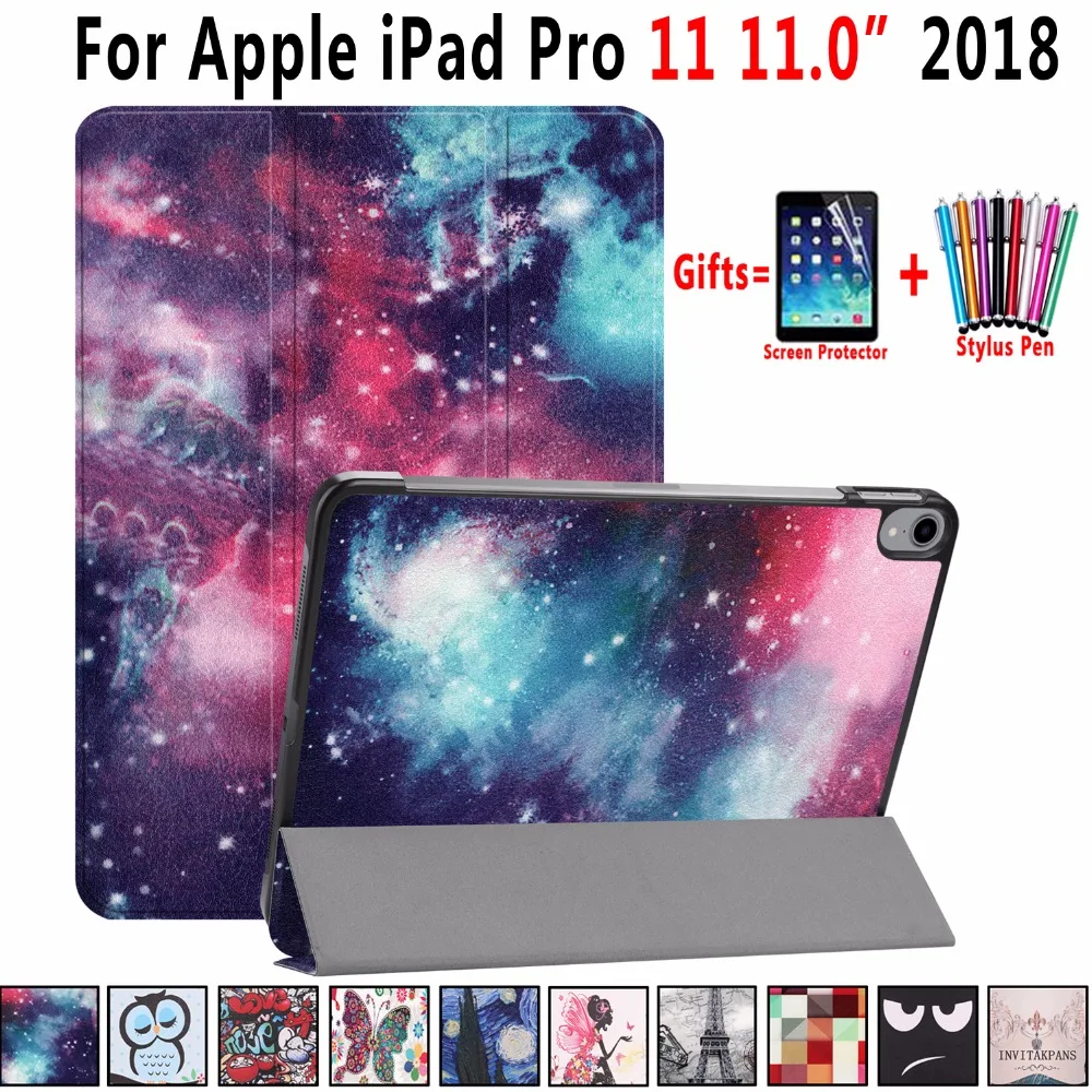 Folding Flip Print Leather Auto Awake Smart Sleep Cover for Apple iPad Pro 11 2018 A1980 A2013 A1979 A1934 Case Coque Funda
Folding Flip Print Leather Auto Awake Smart Sleep Cover for Apple iPad Pro 11 2018 A1980 A2013 A1979 A1934 Case Coque Funda