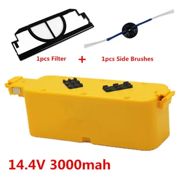 14.4V 3000mAh vacuum Cleaner Battery High quality Battery for irobotroomba 400 series 4100 +1pcs Side Brushes and 1pcs Filter
14.4V 3000mAh vacuum Cleaner Battery High quality Battery for irobotroomba 400 series 4100 +1pcs Side Brushes and 1pcs Filter
