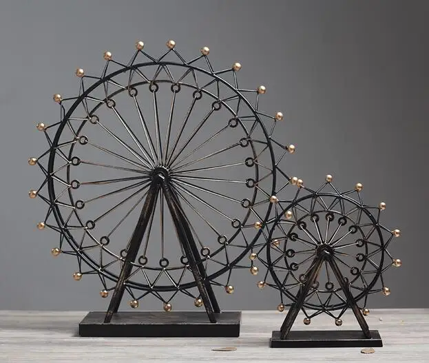 American Style Home Living Room Reversionary Iron Art Ferris Wheel Model Decoration Creative Desktop Furnishing Articles ZH120
American Style Home Living Room Reversionary Iron Art Ferris Wheel Model Decoration Creative Desktop Furnishing Articles ZH120