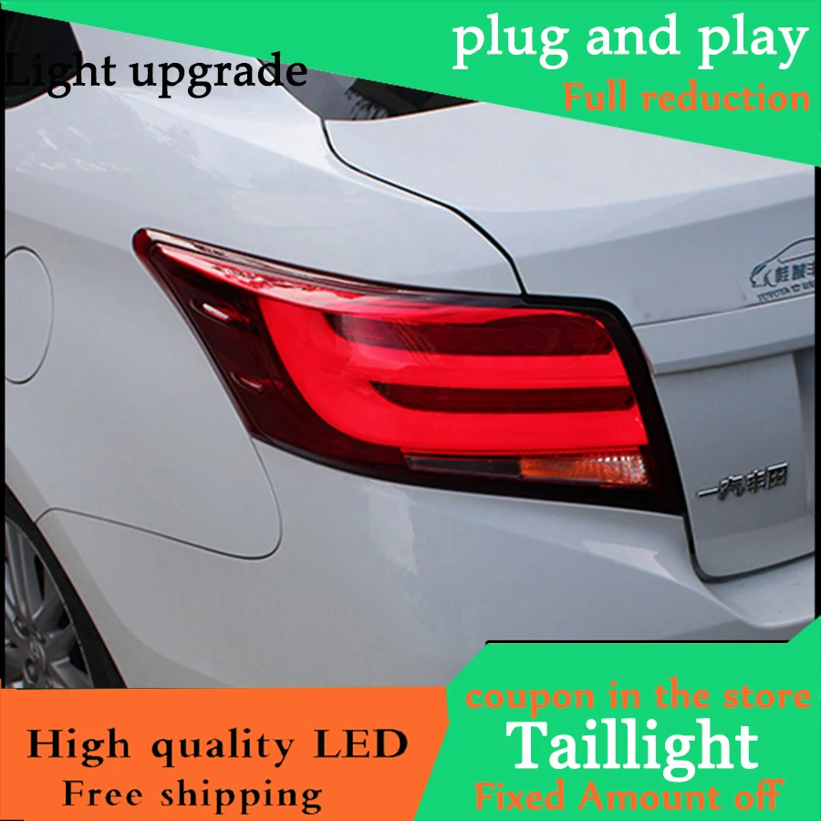 Car Styling Tail Light Case For Toyota Vios Taillights 2014-2016 LED Tail Lamp Rear Lamp DRL+Brake+Park+Signal led light
Car Styling Tail Light Case For Toyota Vios Taillights 2014-2016 LED Tail Lamp Rear Lamp DRL+Brake+Park+Signal led light