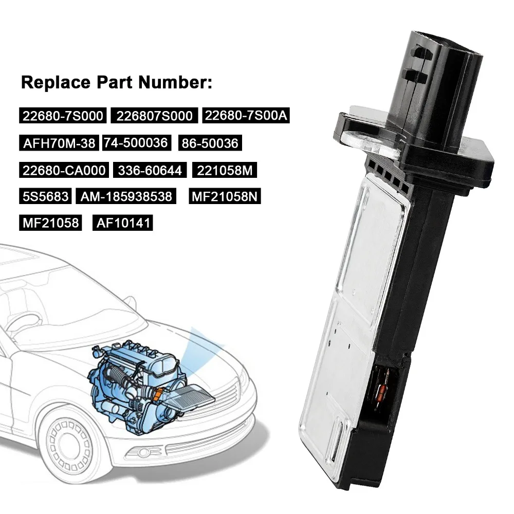 Mass Air Flow Meter MAF Sensor For NISSAN ALMERA PRIMERA X-TRAIL 1.5 1.6 1.8 2.2 22680-AW400 22680-7S000 AFH60-24 226807S000
Mass Air Flow Meter MAF Sensor For NISSAN ALMERA PRIMERA X-TRAIL 1.5 1.6 1.8 2.2 22680-AW400 22680-7S000 AFH60-24 226807S000