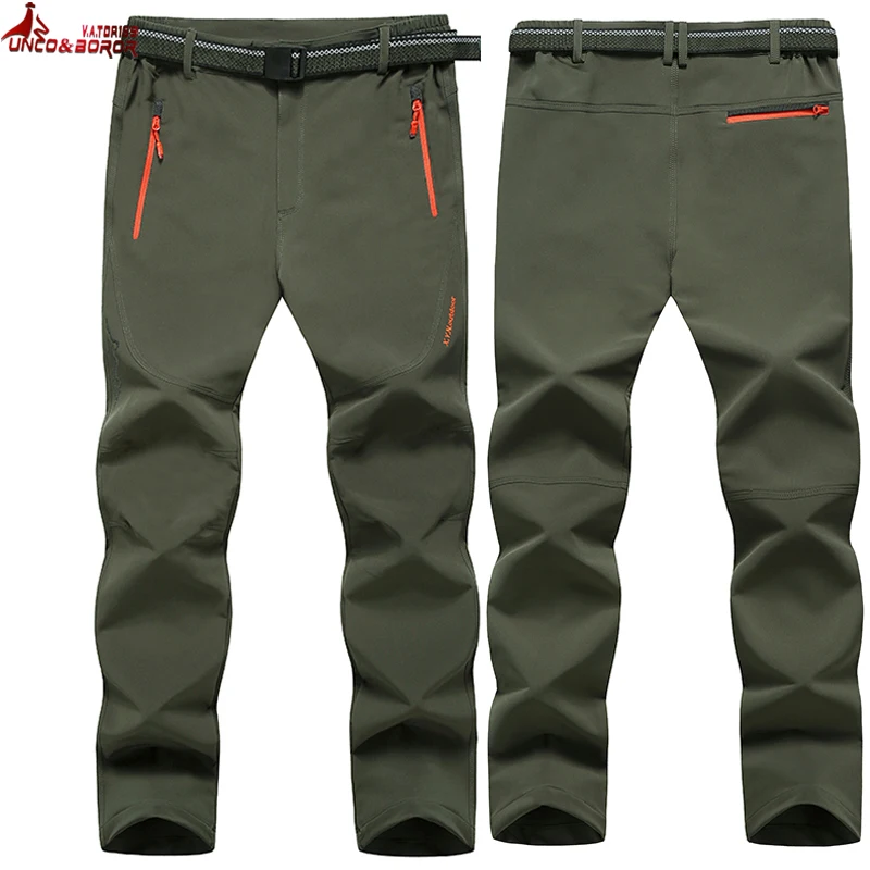 

UNCO&BOROR plus size L~6XL 7XL 8XL Quick Dry UV Resistant Pant For Man Softshell waterproof Trousers outwear men Joggers pants