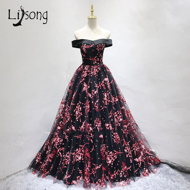 Chic Red Floral Print Long Prom Dresses Off Shoulder Lace Formal Dress Plus Size Robe De Soiree Longue Abendkleider Abiye
Chic Red Floral Print Long Prom Dresses Off Shoulder Lace Formal Dress Plus Size Robe De Soiree Longue Abendkleider Abiye