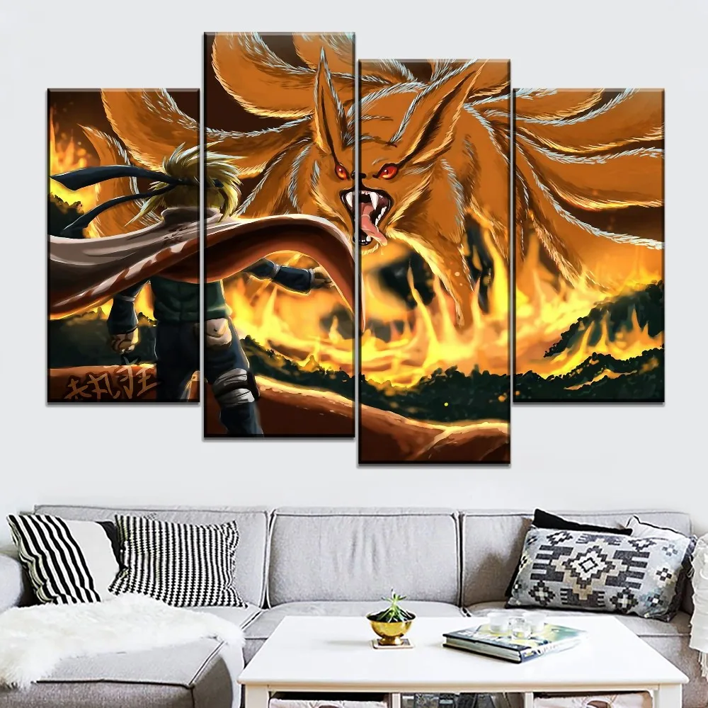 Decoration Living Room Wall HD Print Poster 4 Pcs Kurama Naruto Uzumaki Nine-Tails Canvas Painting Modern Modular Anime Artwork
Decoration Living Room Wall HD Print Poster 4 Pcs Kurama Naruto Uzumaki Nine-Tails Canvas Painting Modern Modular Anime Artwork