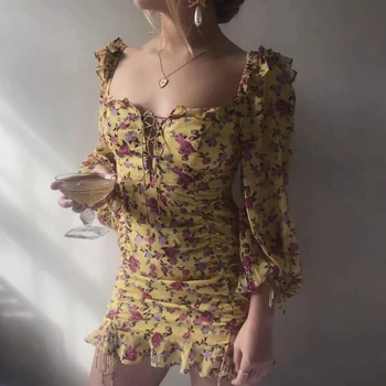 Chiffon Floral Print Rope band Long sleeve Mini Dress Summer Boho Sexy Lace Up Bow Dress Women Sundress Casual Party Dress
Chiffon Floral Print Rope band Long sleeve Mini Dress Summer Boho Sexy Lace Up Bow Dress Women Sundress Casual Party Dress