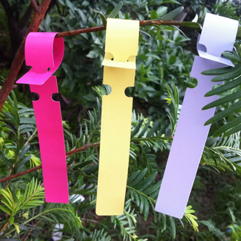 

100PCS mini 6 color Garden Plant Pot Markers Plastic Stake Tied Tags Lawn tree seedling plant fruit trees signs prompt card