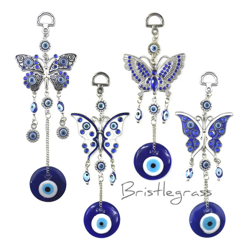 BRISTLEGRASS Turkish Blue Evil Eye Rhinestone Butterfly Wall Hanging Pendants Amulets Lucky Charm Blessing Protection Gift Decor
BRISTLEGRASS Turkish Blue Evil Eye Rhinestone Butterfly Wall Hanging Pendants Amulets Lucky Charm Blessing Protection Gift Decor