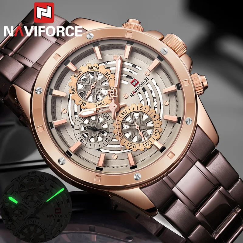 Relogio Masculino NAVIFORCE мужские часы Лидирующий бренд спортивные водонепроницаемые