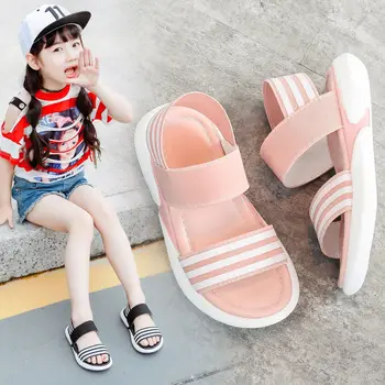 2020 new boys and girls summer casual striped soft-soled shoes children's elastic band open toe fashion sandals pink black26-36
2020 new boys and girls summer casual striped soft-soled shoes children's elastic band open toe fashion sandals pink black26-36