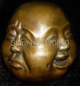 Collection Tibet Carved 4 face copper Buddha head statue 
Collection Tibet Carved 4 face copper Buddha head statue