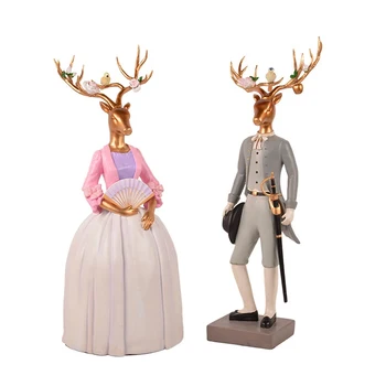 2PCS/Set Nordic Decorative Resin Couple Deer Crafts Miniature Figurine Handmade Lover Animal Model Ornament Home Decor Wedding
2PCS/Set Nordic Decorative Resin Couple Deer Crafts Miniature Figurine Handmade Lover Animal Model Ornament Home Decor Wedding