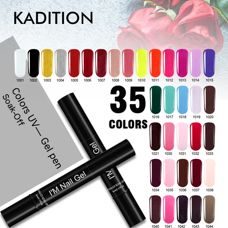 KADITION Nail Gel Polish Pen Brush 35 Pure Colors LED UV Lamp Gel Varnish Pen Soak Off High Quality Pen Brush Lacquer Nail Art
KADITION Nail Gel Polish Pen Brush 35 Pure Colors LED UV Lamp Gel Varnish Pen Soak Off High Quality Pen Brush Lacquer Nail Art