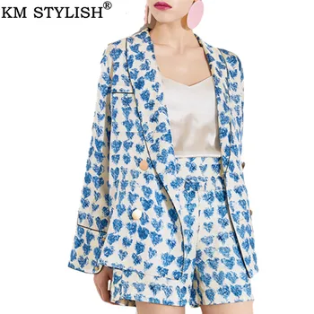 Women New Lazy Pajamas Wind Print Loose Double Breasted Blazer Wide Leg Shorts Set Women's Tide
Women New Lazy Pajamas Wind Print Loose Double Breasted Blazer Wide Leg Shorts Set Women's Tide