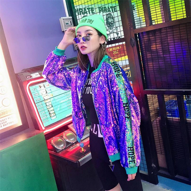 2019 Spring Letter Sequin Women Casual Bomber Jackets Women Basic Jacket Zipper Contrast baseball Coat Fashion Female Outerwear
2019 Spring Letter Sequin Women Casual Bomber Jackets Women Basic Jacket Zipper Contrast baseball Coat Fashion Female Outerwear