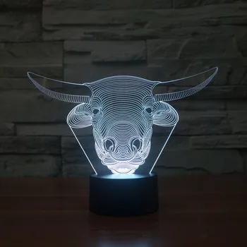 3D Illusion Animal Cattle Head LED Desk Table Night Light Lamp 7 Color Touch Lamp Kids Gift Child room Theme Decoration
3D Illusion Animal Cattle Head LED Desk Table Night Light Lamp 7 Color Touch Lamp Kids Gift Child room Theme Decoration